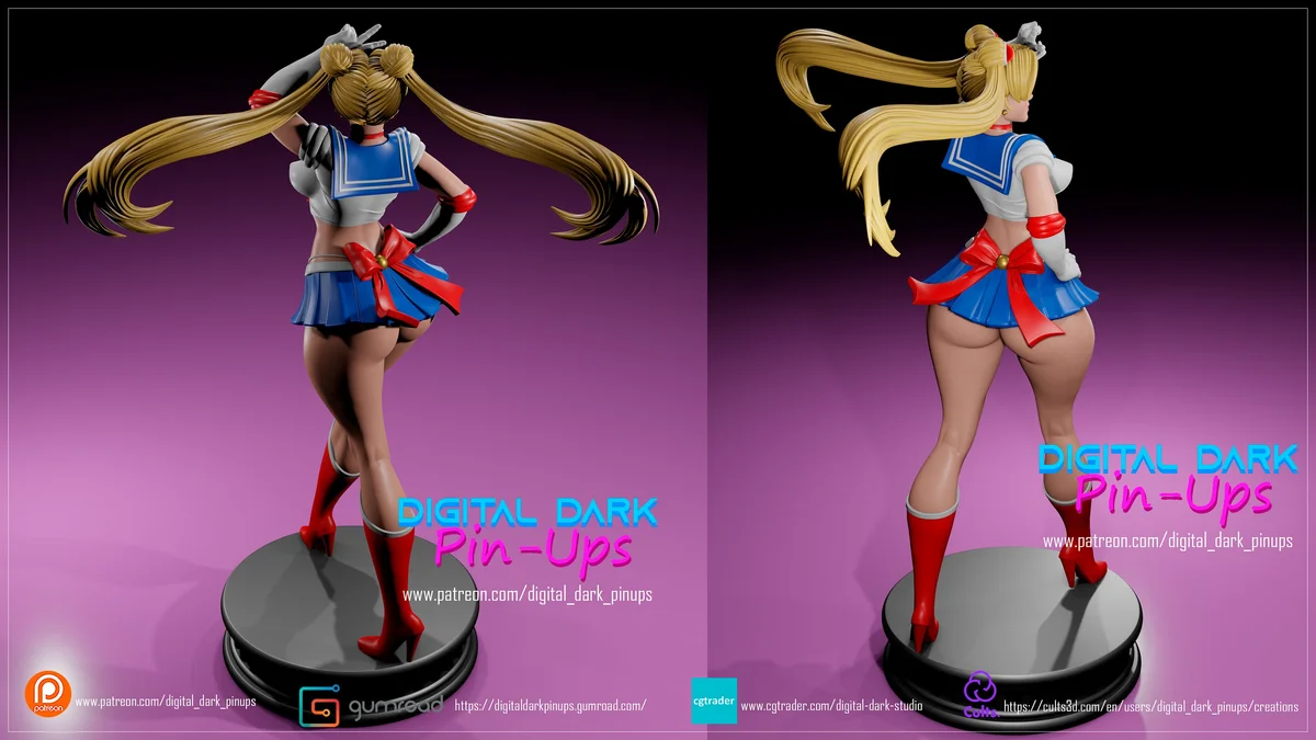 Sailor Girl | Fan Art | 3D Printed Resin Model Garage Kit | *Un-Painted* | Digital Dark 4