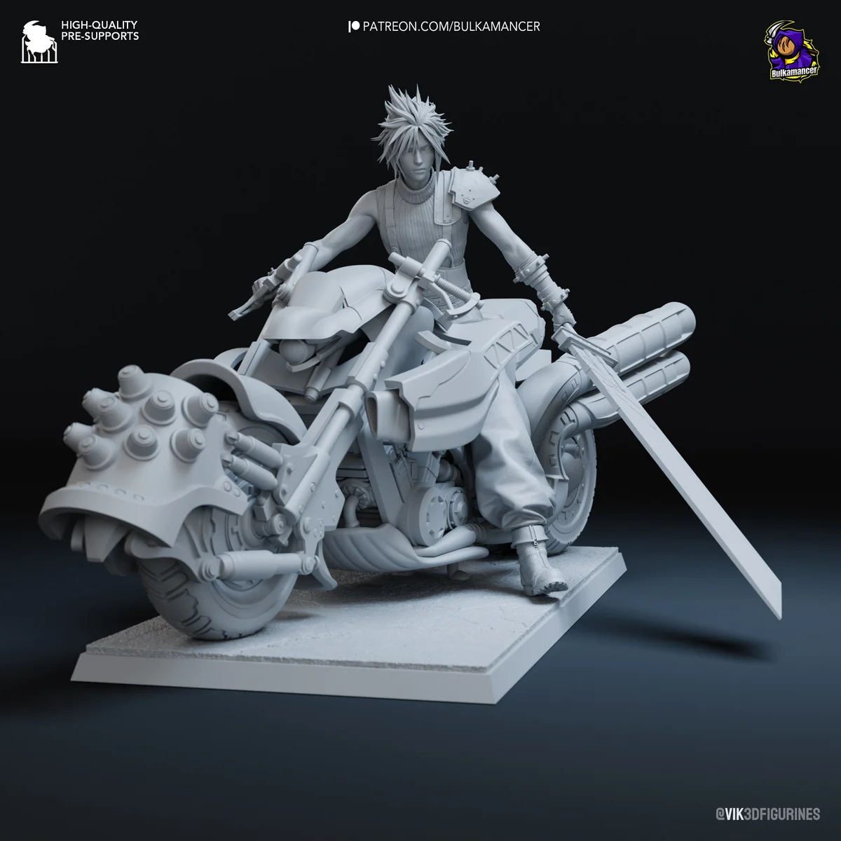 Cloud | Fan Art | 3D Printed Resin Model Garage Kit | *Un-Painted* | Bulkamancer 6