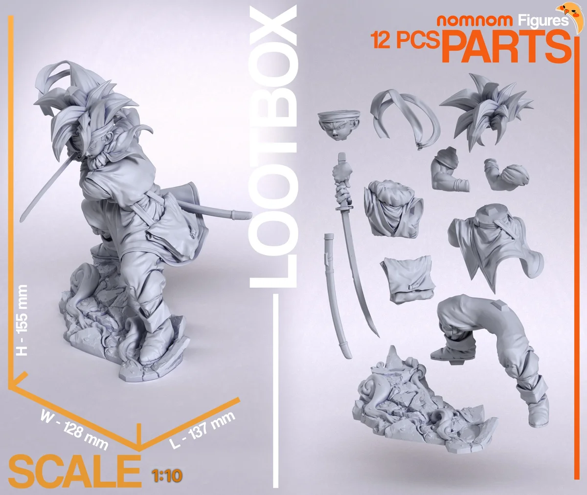Crono | Fan Art | 3D Printed Resin Model Garage Kit | *Un-Painted* | Nomnom 3