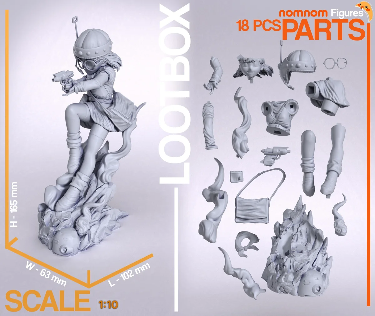 Lucca | Fan Art | 3D Printed Resin Model Garage Kit | *Un-Painted* | Nomnom 3