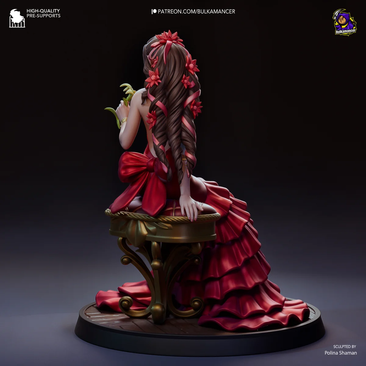 Aerith | Fan Art | 3D Printed Resin Model Garage Kit | *Un-Painted* | Bulkamancer 4