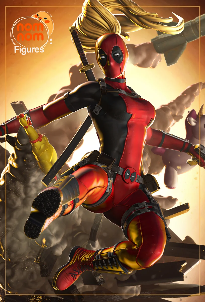 Lady Deadpool | Fan Art | 3D Printed Resin Model Garage Kit | *Un-Painted* | Nomnom