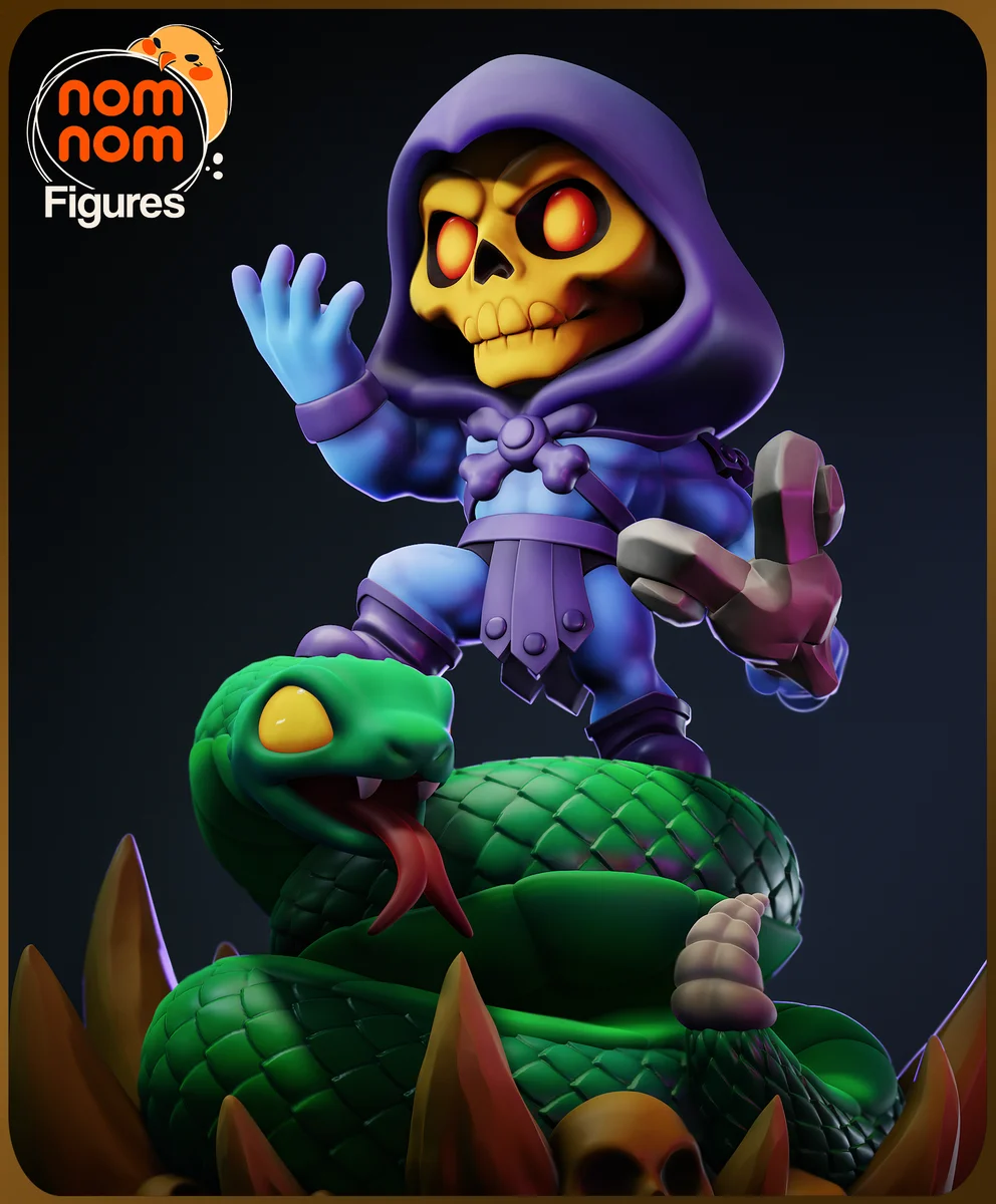 Chibi Skeletor | Fan Art | 3D Printed Resin Model Garage Kit | *Un-Painted* | Nomnom 4