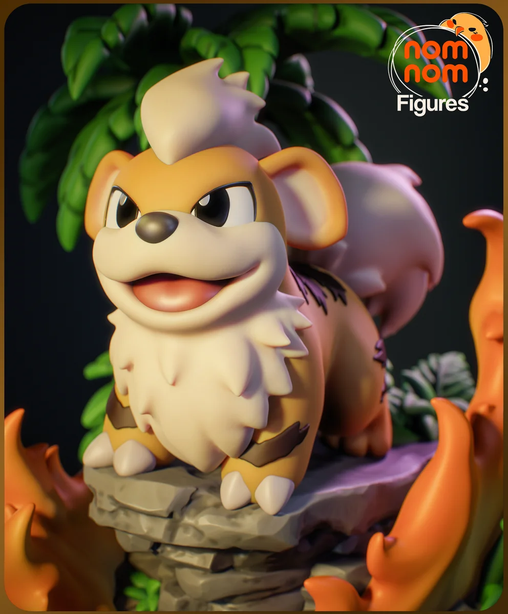 Chibi Growlithe | Fan Art | 3D Printed Resin Model Garage Kit | *Un-Painted* | Nomnom 6