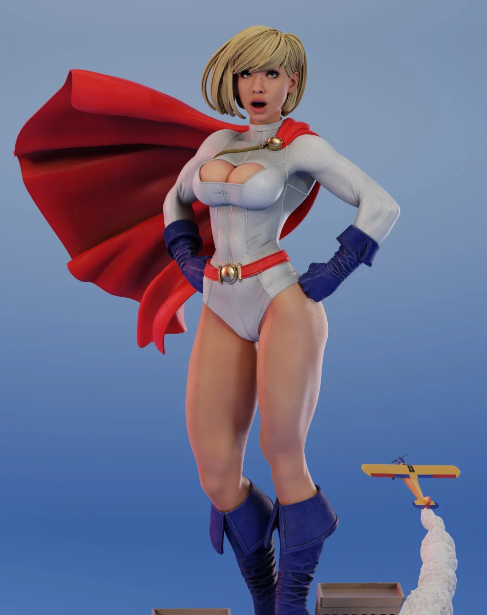 Power Girl | Fan Art | 3D Printed Resin Model Garage Kit | *Un-Painted* | ES Monster 3