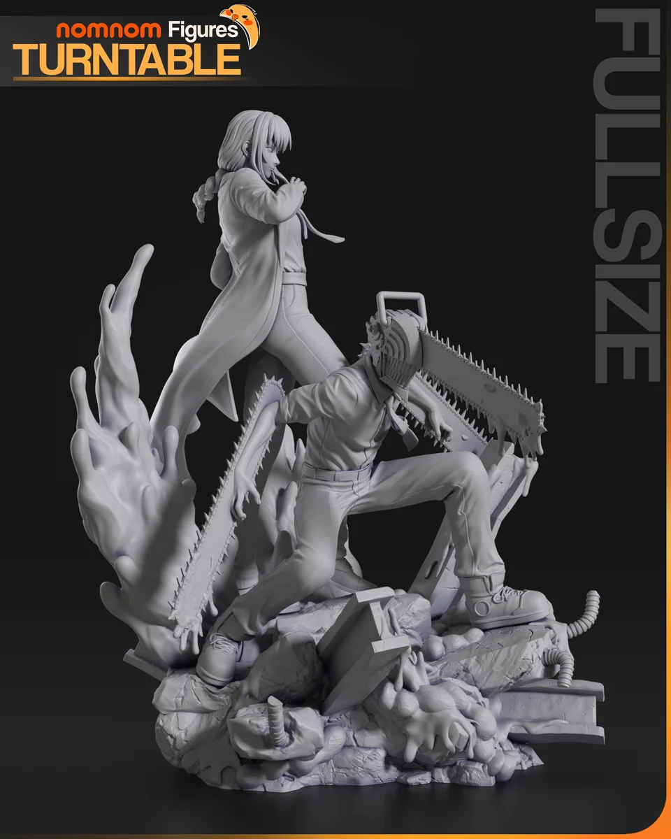 Makima and Denji | Fan Art | 3D Printed Resin Model Garage Kit | *Un-Painted* | Nomnom 6