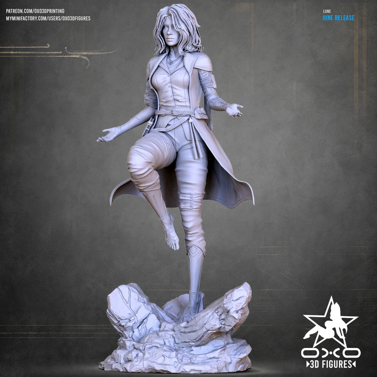 Lune | Fan Art | 3D Printed Resin Model Garage Kit | *Un-Painted* | OXO3D 6