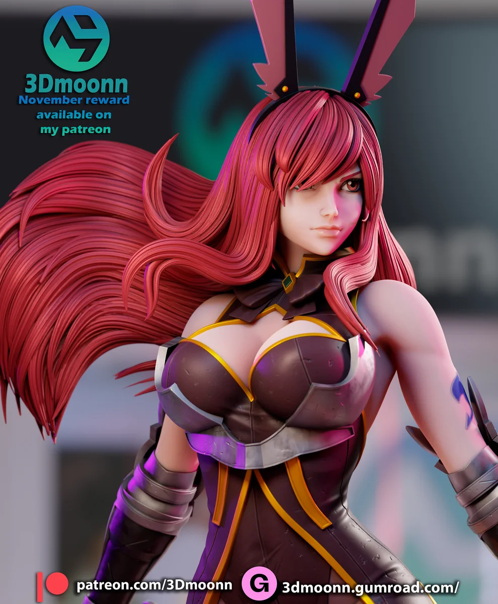 Erza Scarlet | Fan Art | 3D Printed Resin Model Garage Kit | *Un-Painted* | 3DMoonn
