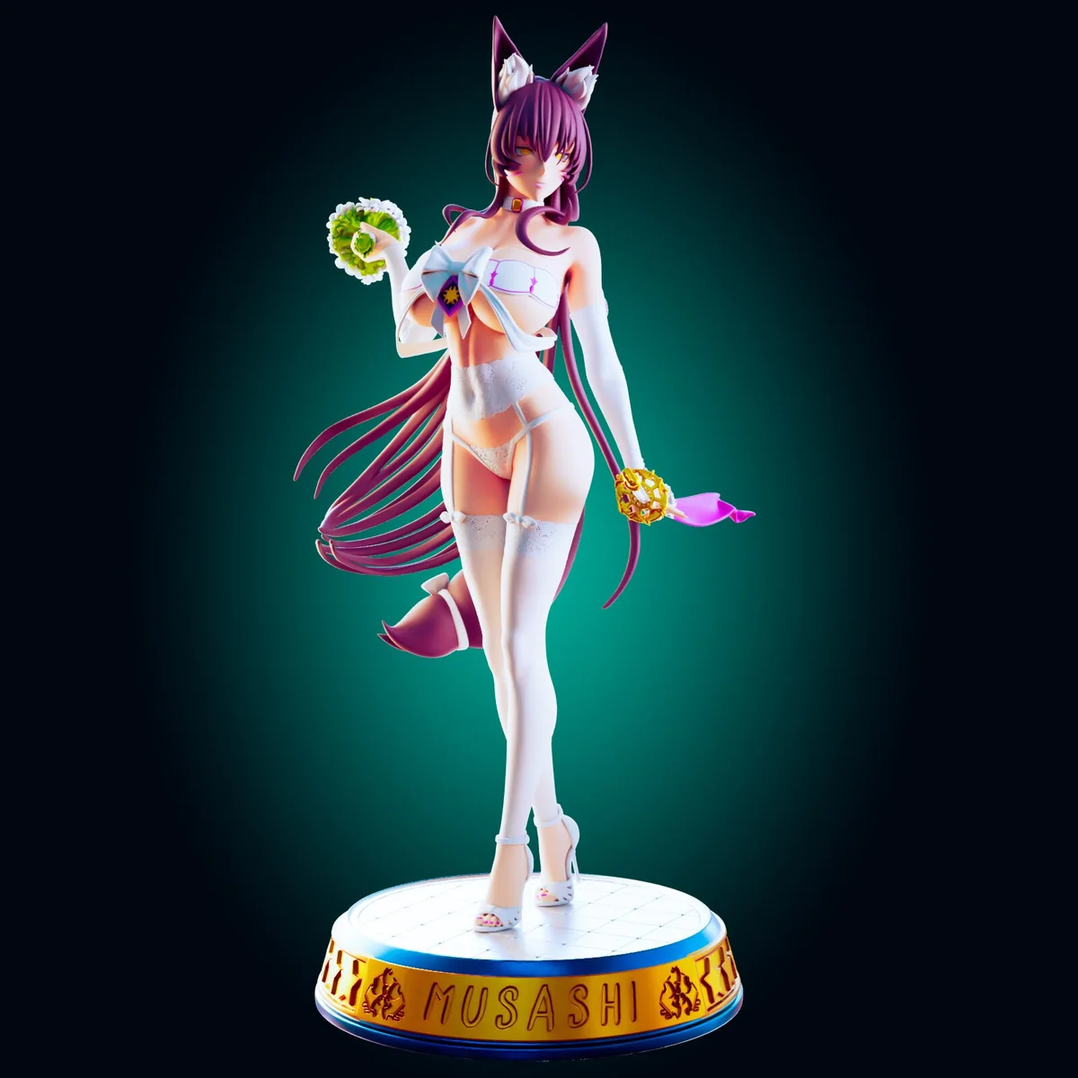 Cat Bride | Fan Art | 3D Printed Resin Model Garage Kit | *Un-Painted* | Officer Rhu 7