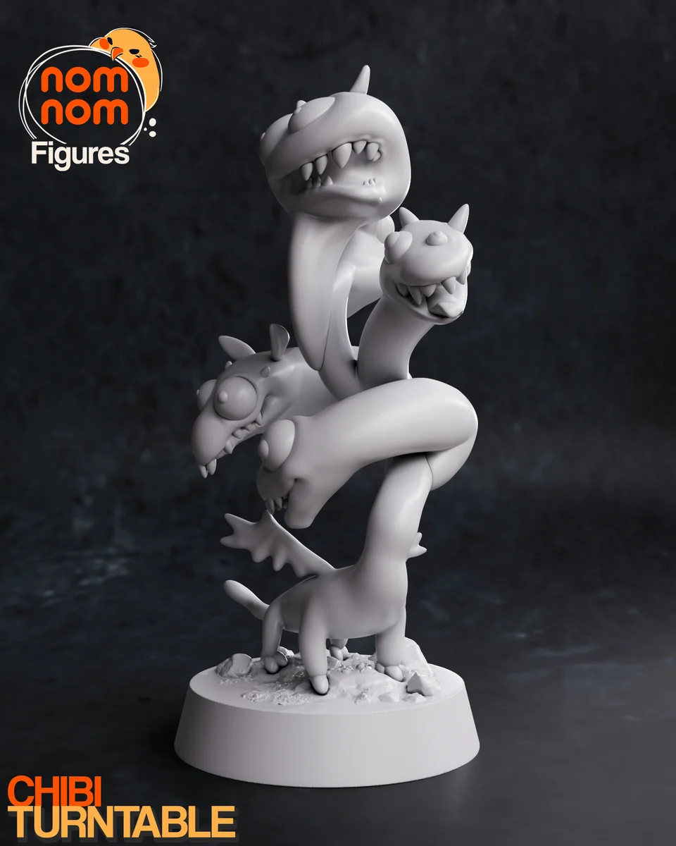 Chibi Derpy Tiamat | Fan Art | 3D Printed Resin Model Garage Kit | *Un-Painted* | Nomnom 6