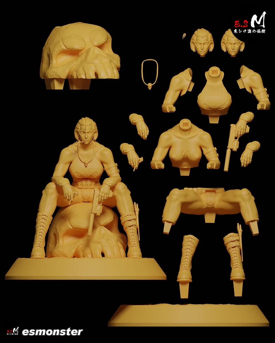 Punisher (Female) | Fan Art | 3D Printed Resin Model Garage Kit | *Un-Painted* | ES Monster 8