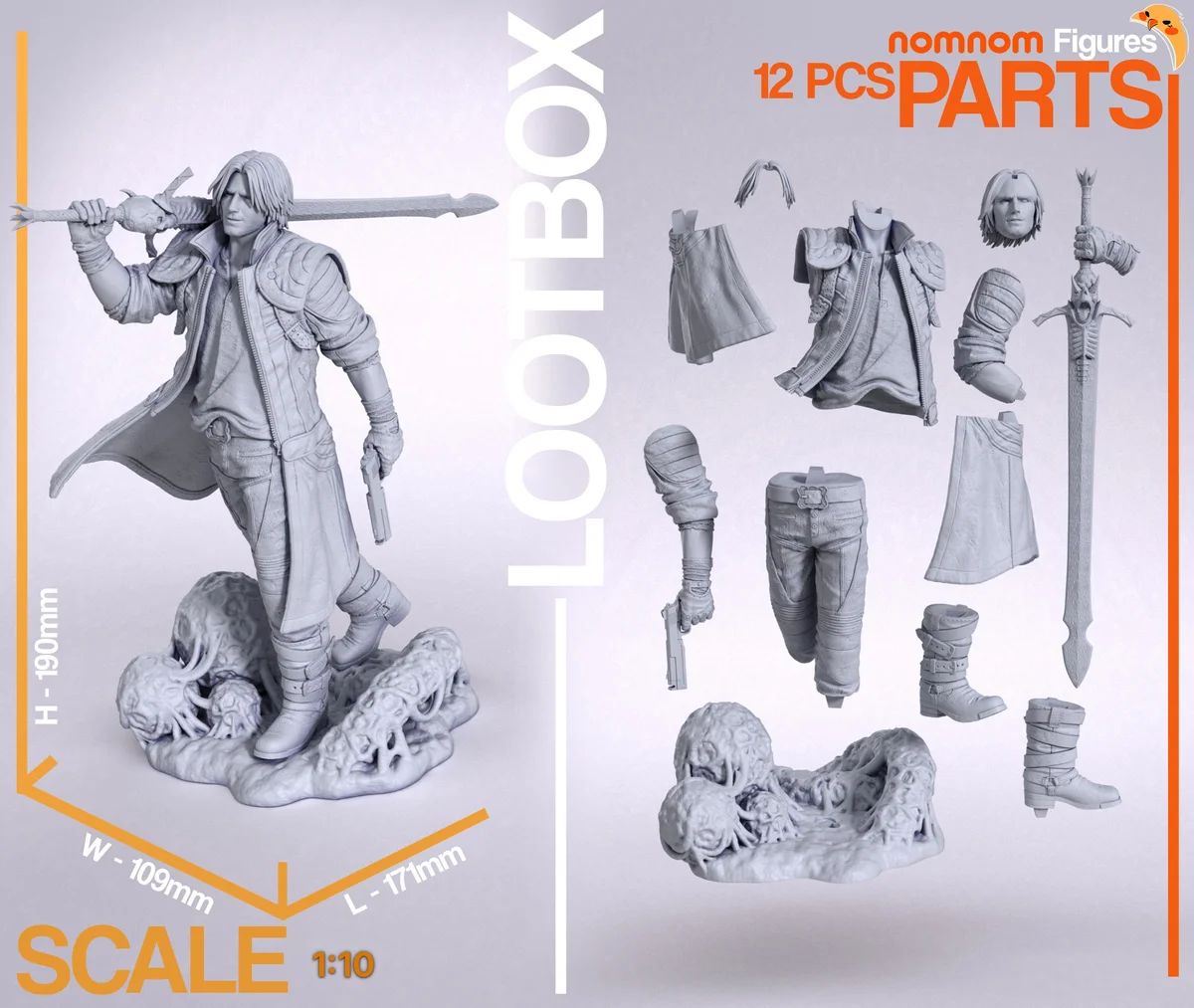 Dante | Fan Art | 3D Printed Resin Model Garage Kit | *Un-Painted* | Nomnom 3
