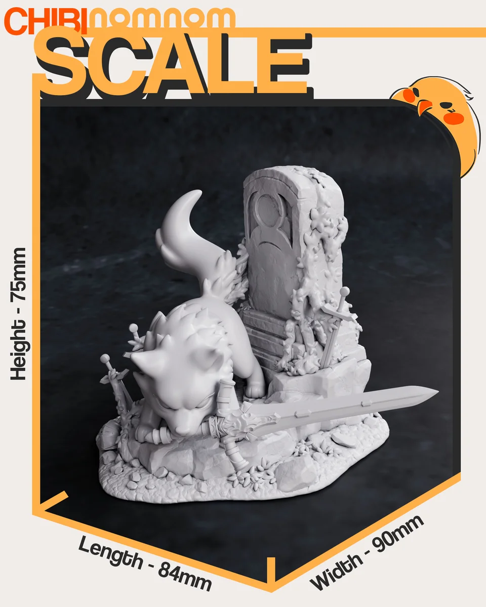 Chibi Great Grey Wolf Sif | Fan Art | 3D Printed Resin Model Garage Kit | *Un-Painted* | Nomnom 4