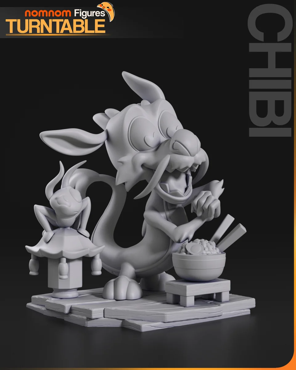 Chibi Mushu | Fan Art | 3D Printed Resin Model Garage Kit | *Un-Painted* | Nomnom 6