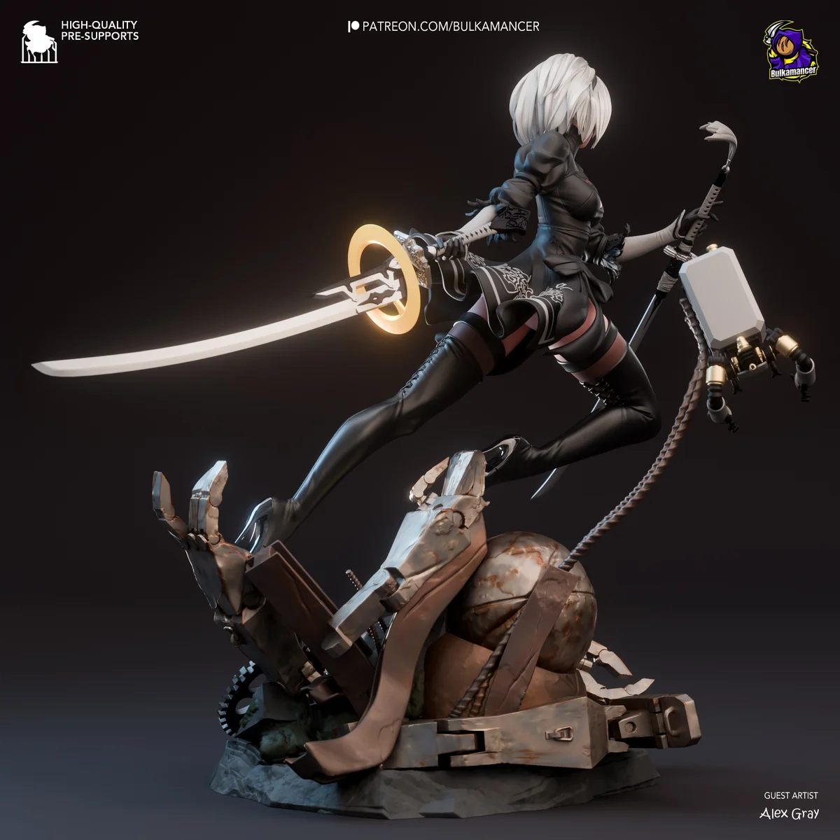 2B | Fan Art | 3D Printed Resin Model Garage Kit | *Un-Painted* | Bulkamancer 6