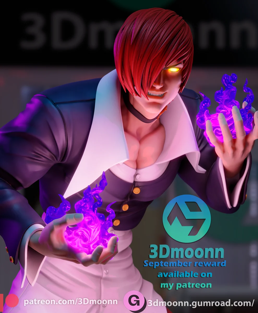 Iori Yagami | Fan Art | 3D Printed Resin Model Garage Kit | *Un-Painted* | 3DMoonn 5