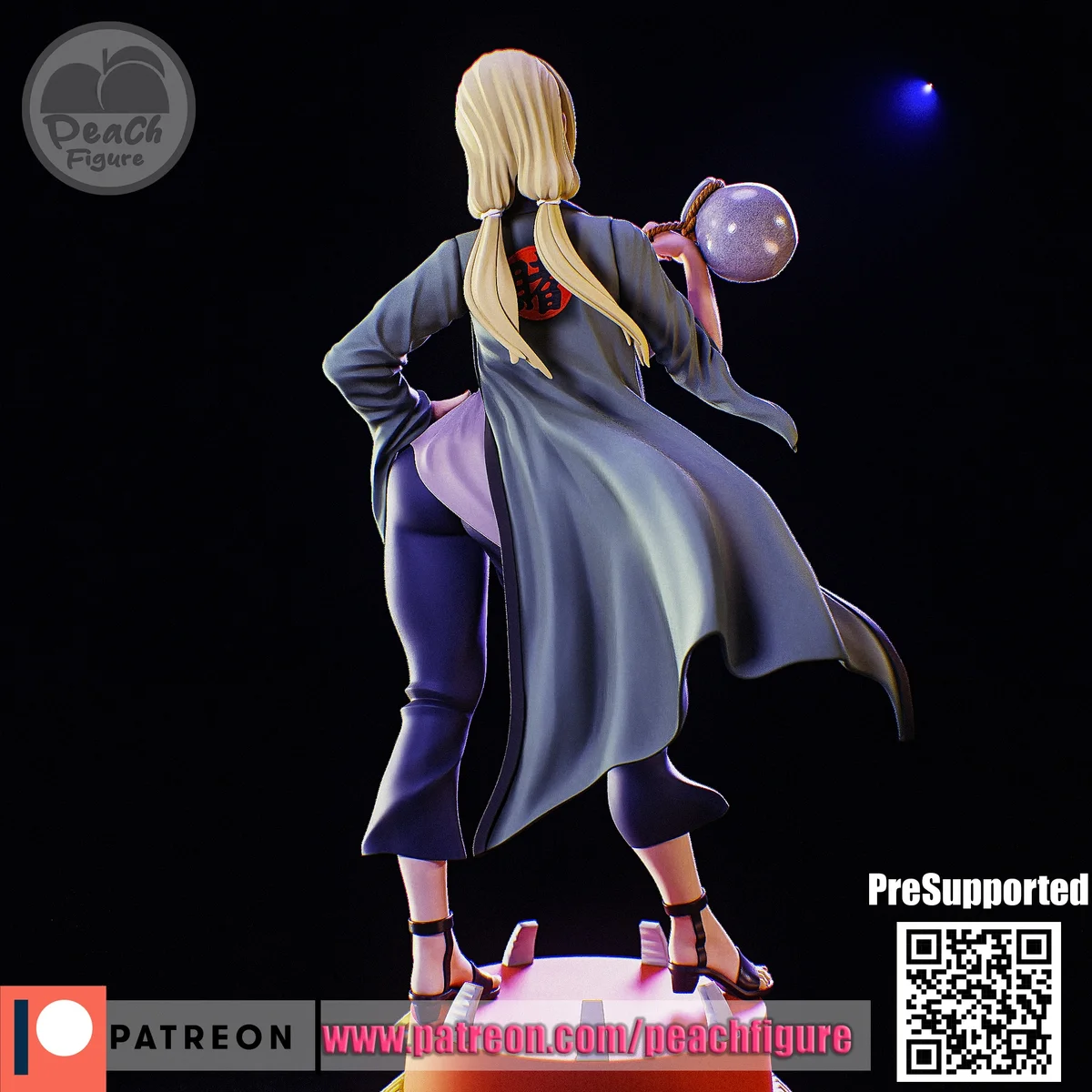 Tsunade | Fan Art | 3D Printed Resin Model Garage Kit | *Un-Painted* | Peach Figure 3