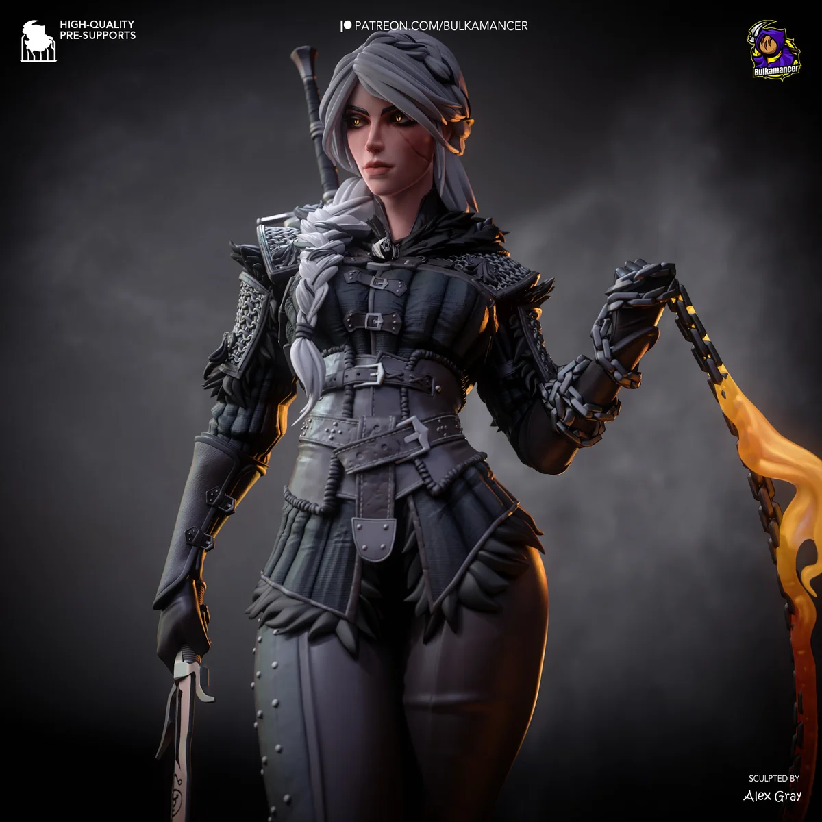 Ciri (Stylized) | Fan Art | 3D Printed Resin Model Garage Kit | *Un-Painted* | Bulkamancer 4