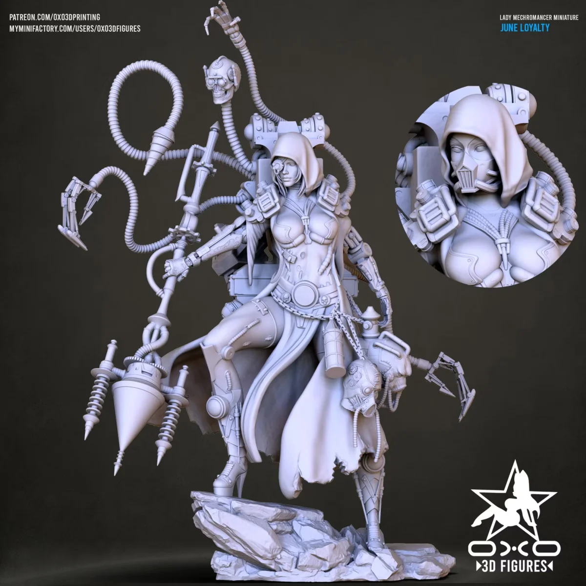 Lady Mechromancer | Fan Art | 3D Printed Resin Model Garage Kit | *Un-Painted* | OXO3D 4