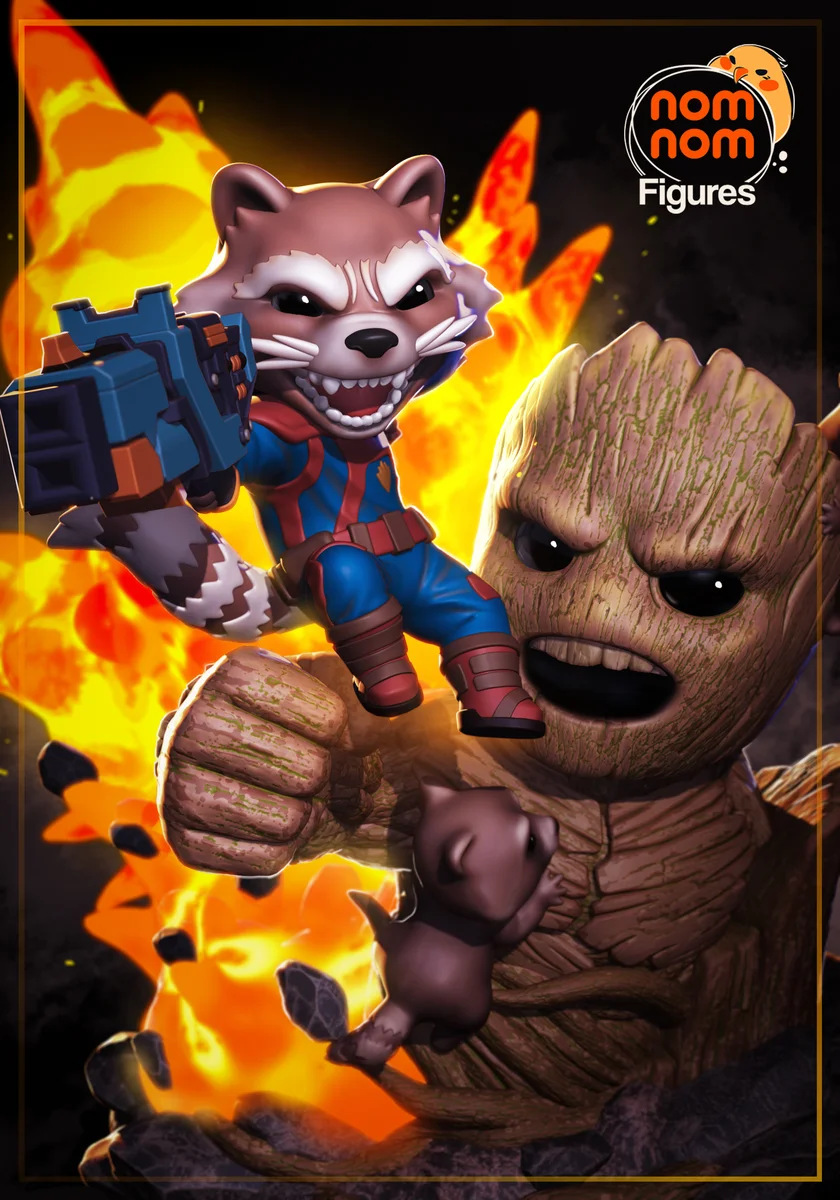 Chibi Rocket | Fan Art | 3D Printed Resin Model Garage Kit | *Un-Painted* | Nomnom