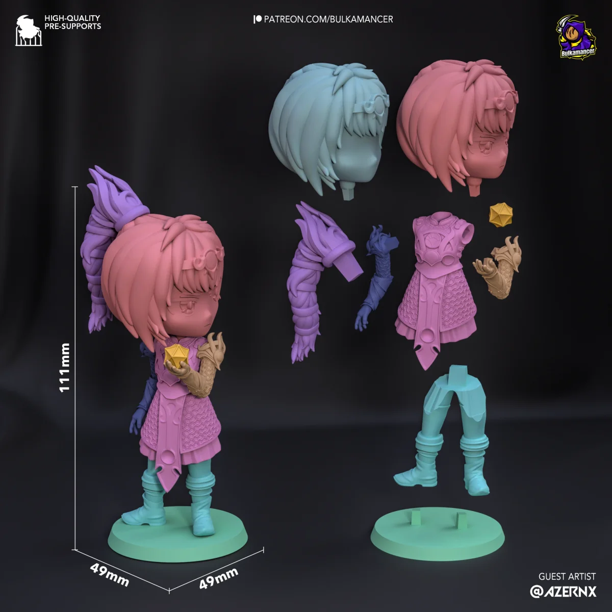Chibi Shadowheart | Fan Art | 3D Printed Resin Model Garage Kit | *Un-Painted* | Bulkamancer 4