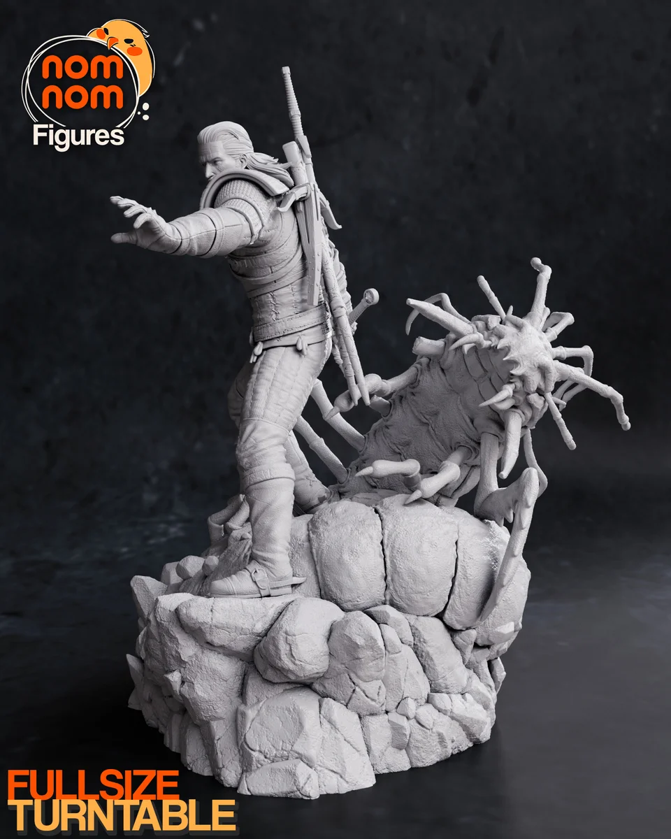 Geralt | Fan Art | 3D Printed Resin Model Garage Kit | *Un-Painted* | Nomnom 7