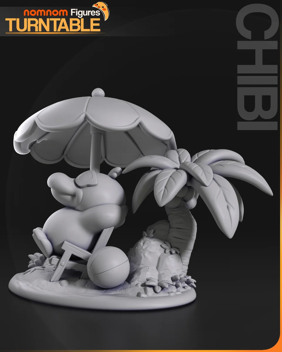 Chibi Psyduck | Fan Art | 3D Printed Resin Model Garage Kit | *Un-Painted* | Nomnom 6