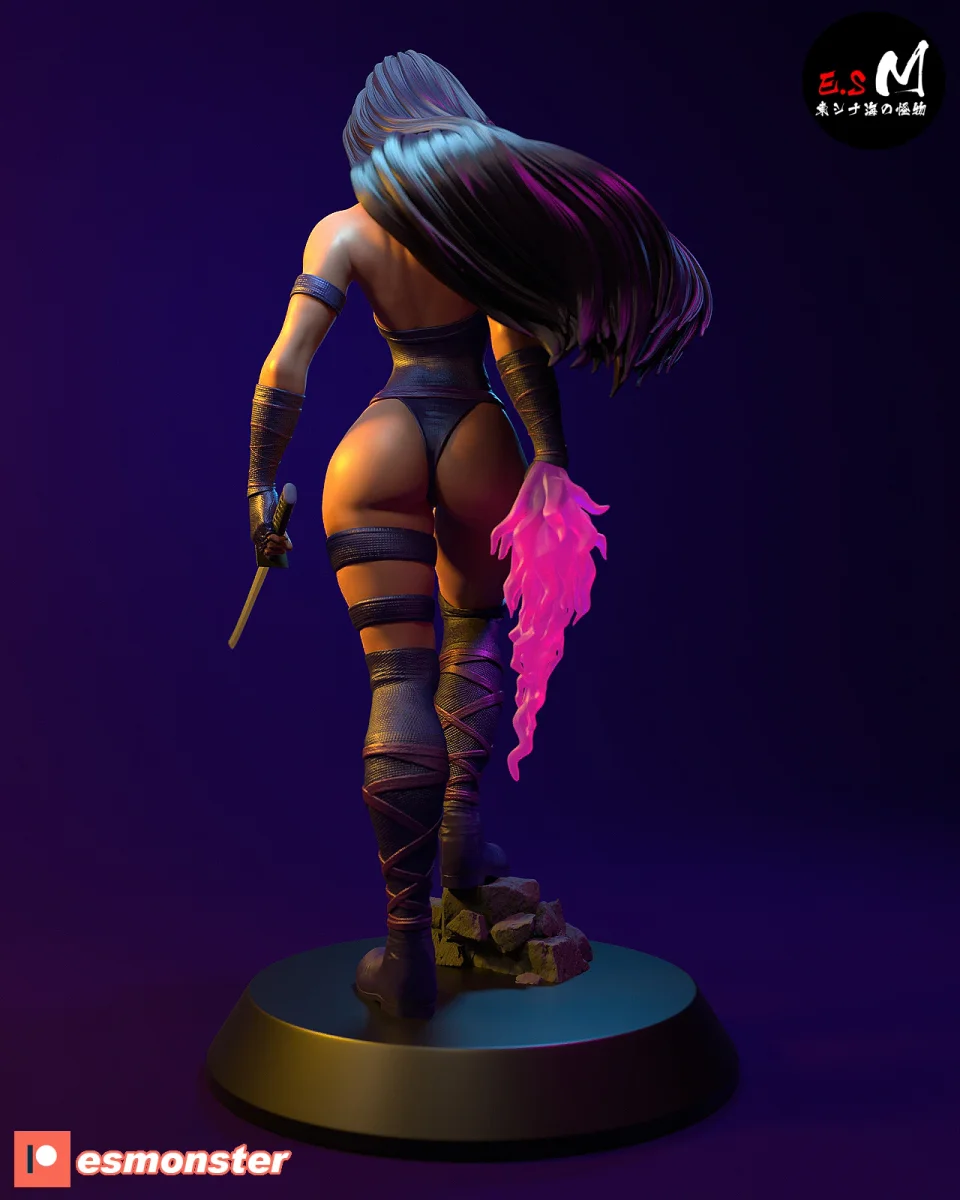 Psylocke v1 | Fan Art | 3D Printed Resin Model Garage Kit | *Un-Painted* | ES Monster 3