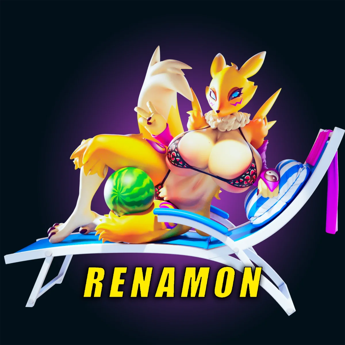 Renamon | Fan Art | 3D Printed Resin Model Garage Kit | *Un-Painted* | Officer Rhu