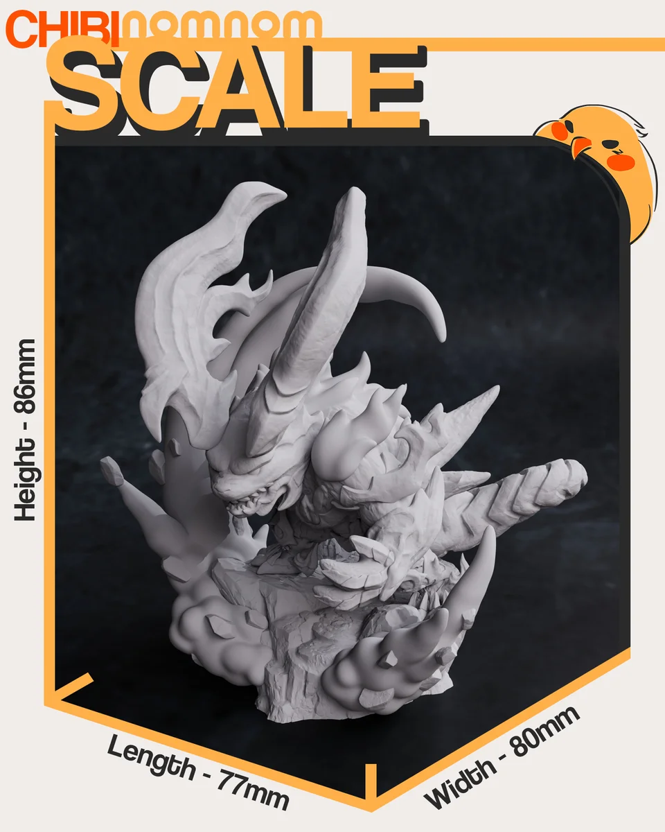 Chibi Ifrit | Fan Art | 3D Printed Resin Model Garage Kit | *Un-Painted* | Nomnom 4
