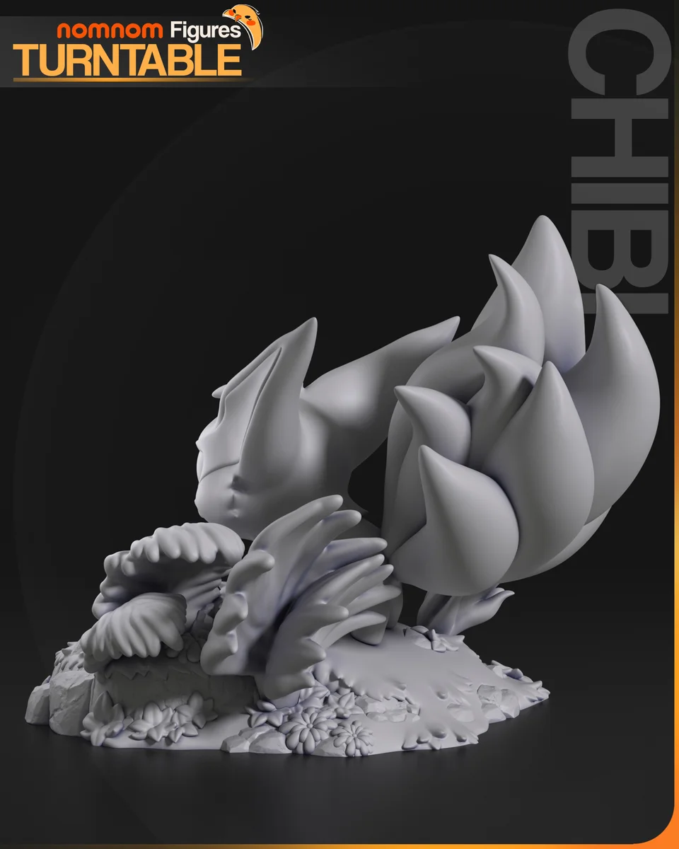 Chibi Kurama | Fan Art | 3D Printed Resin Model Garage Kit | *Un-Painted* | Nomnom 6