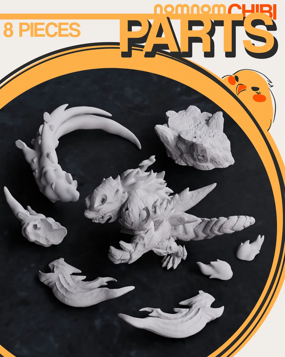 Chibi Ifrit | Fan Art | 3D Printed Resin Model Garage Kit | *Un-Painted* | Nomnom 3