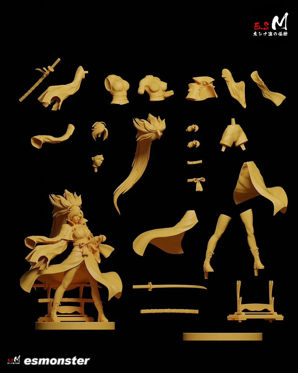 Baiken | Fan Art | 3D Printed Resin Model Garage Kit | *Un-Painted* | ES Monster 5