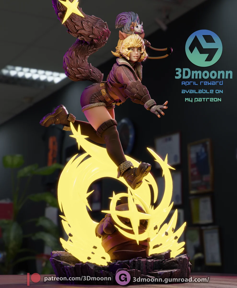 Squirrel Girl | Fan Art | 3D Printed Resin Model Garage Kit | *Un-Painted* | 3DMoonn 3
