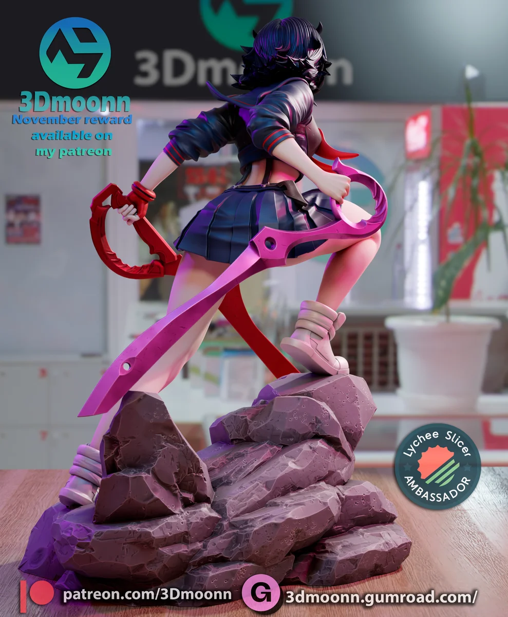 Ryuko Matoi | Fan Art | 3D Printed Resin Model Garage Kit | *Un-Painted* | 3DMoonn 5