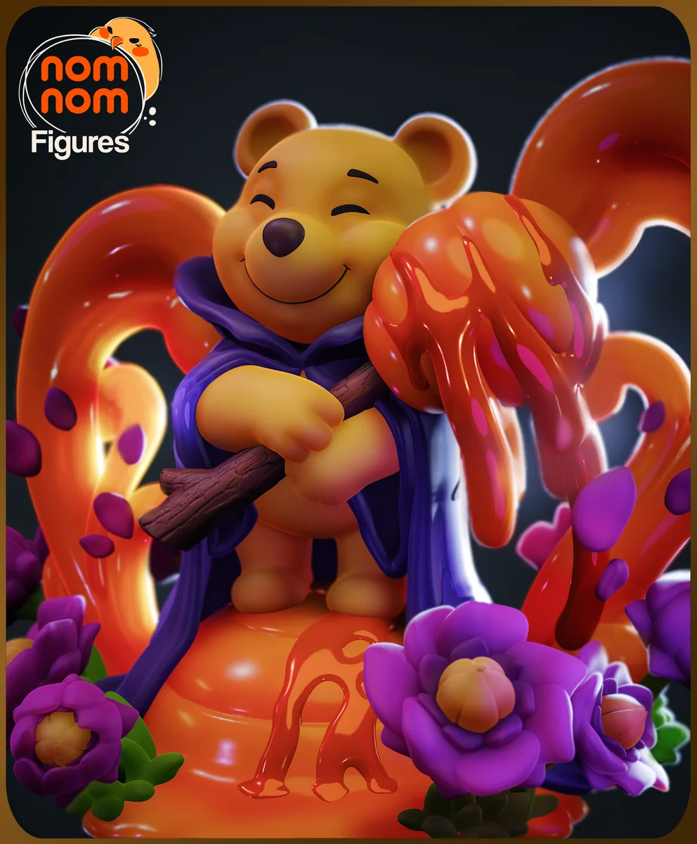 Chibi Pooh | Fan Art | 3D Printed Resin Model Garage Kit | *Un-Painted* | Nomnom 6