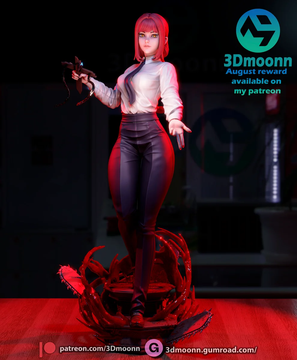 Makima | Fan Art | 3D Printed Resin Model Garage Kit | *Un-Painted* | 3DMoonn