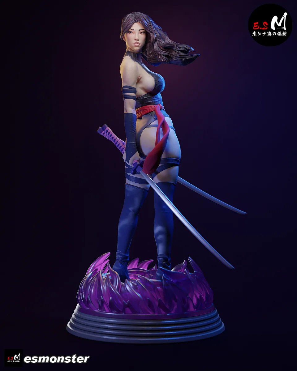 Psylocke v2 | Fan Art | 3D Printed Resin Model Garage Kit | *Un-Painted* | ES Monster 3