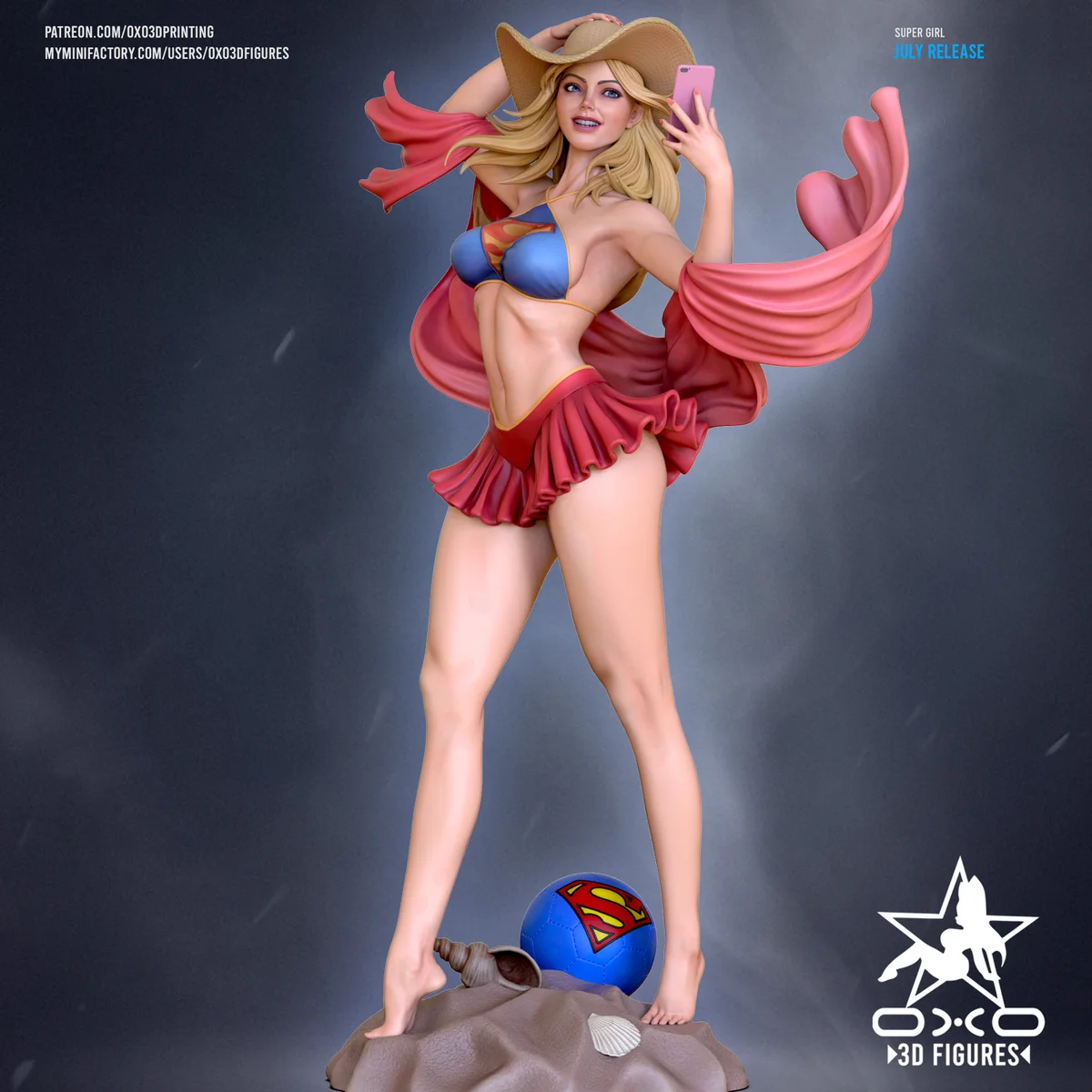 Super Girl | Fan Art | 3D Printed Resin Model Garage Kit | *Un-Painted* | OXO3D 4