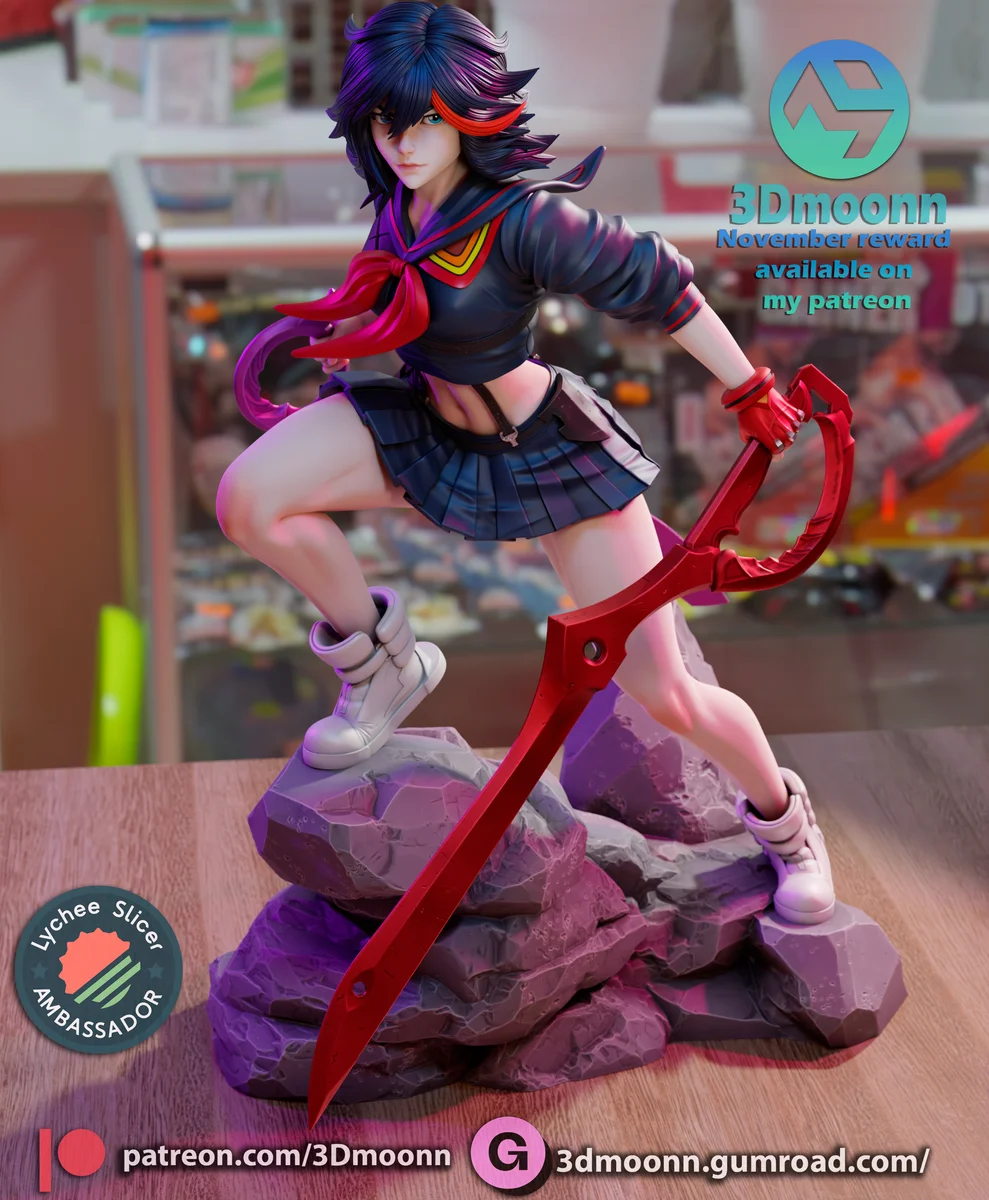 Ryuko Matoi | Fan Art | 3D Printed Resin Model Garage Kit | *Un-Painted* | 3DMoonn 4