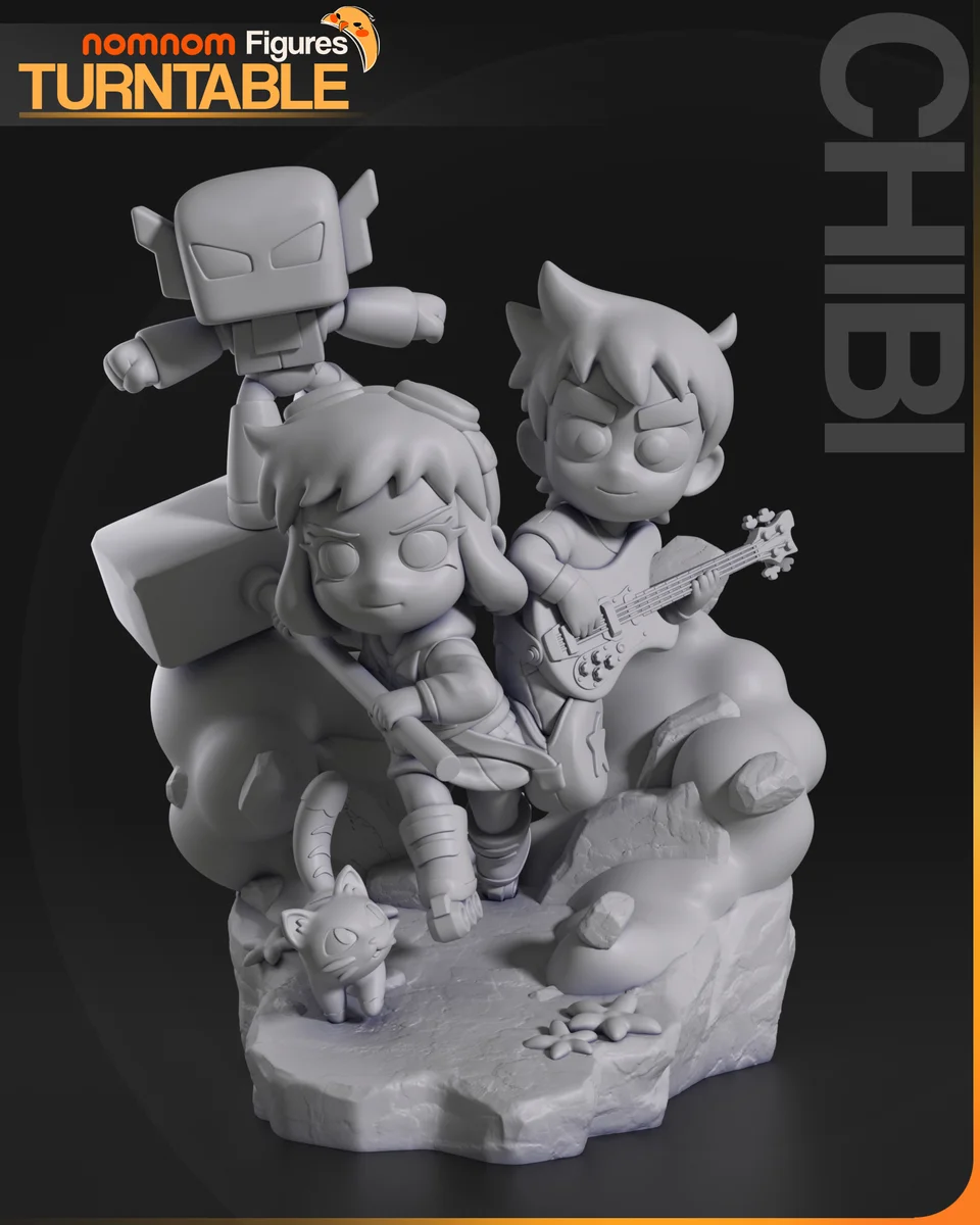 Chibi Ramona Flowers | Fan Art | 3D Printed Resin Model Garage Kit | *Un-Painted* | Nomnom 4