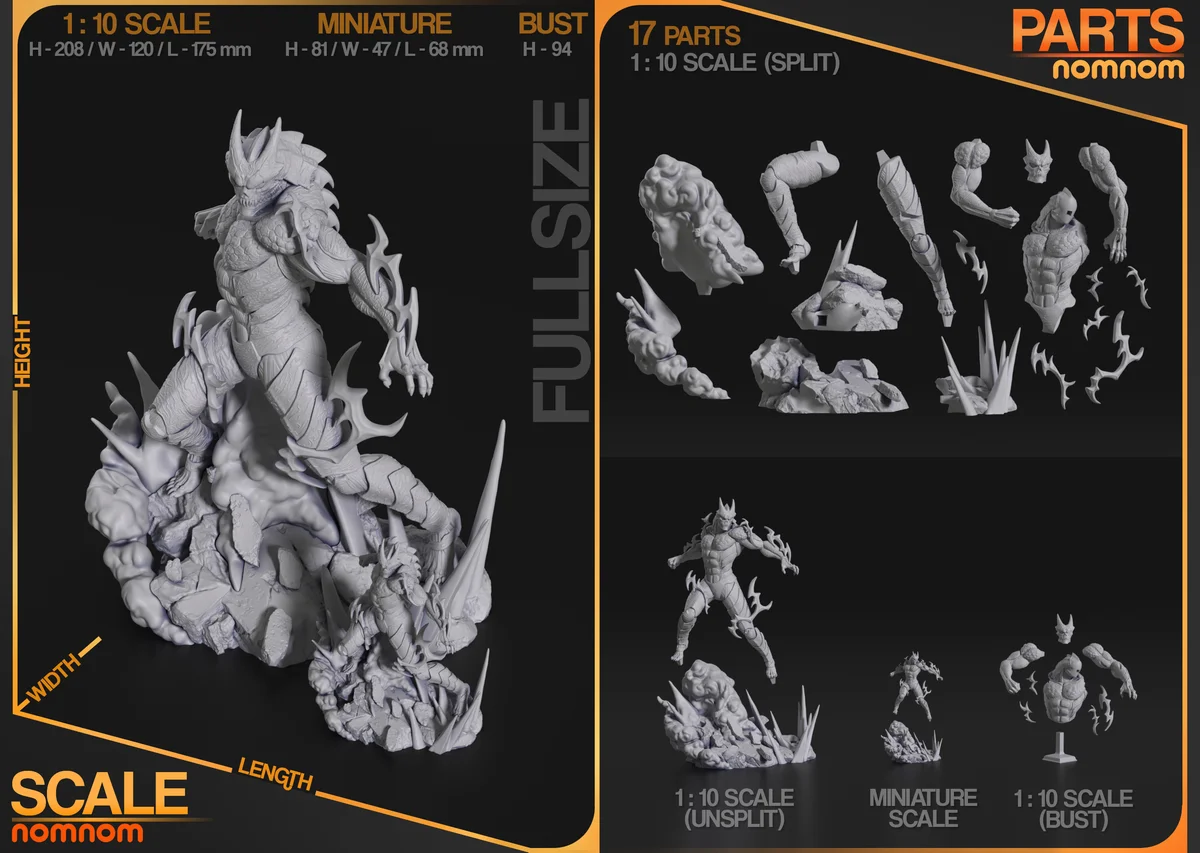 Kaiju No. 8 | Fan Art | 3D Printed Resin Model Garage Kit | *Un-Painted* | Nomnom 3