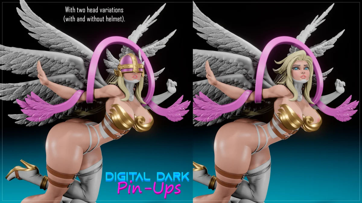 Angewomon | Fan Art | 3D Printed Resin Model Garage Kit | *Un-Painted* | Digital Dark 4