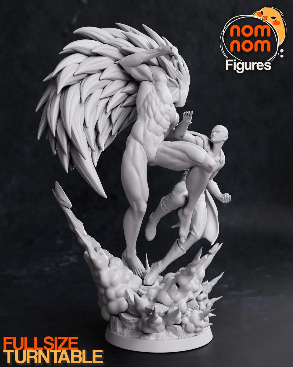 Saitama vs Boros | Fan Art | 3D Printed Resin Model Garage Kit | *Un-Painted* | Nomnom 6