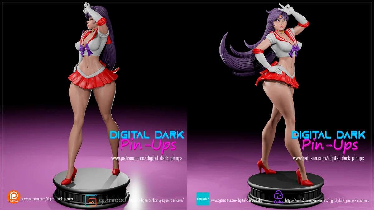 Sailor Girl | Fan Art | 3D Printed Resin Model Garage Kit | *Un-Painted* | Digital Dark 5