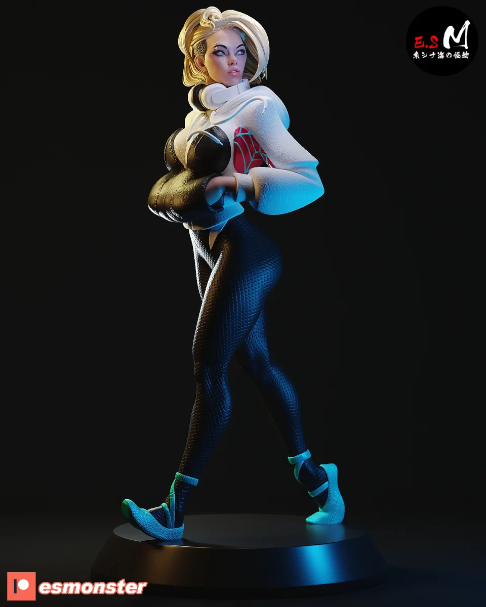 White Spider Gwen | Fan Art | 3D Printed Resin Model Garage Kit | *Un-Painted* | ES Monster 3