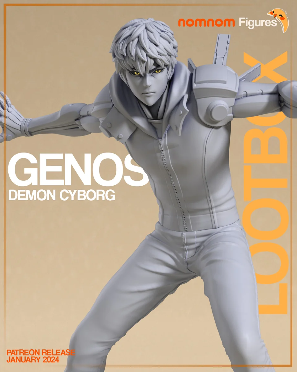 Genos | Fan Art | 3D Printed Resin Model Garage Kit | *Un-Painted* | Nomnom