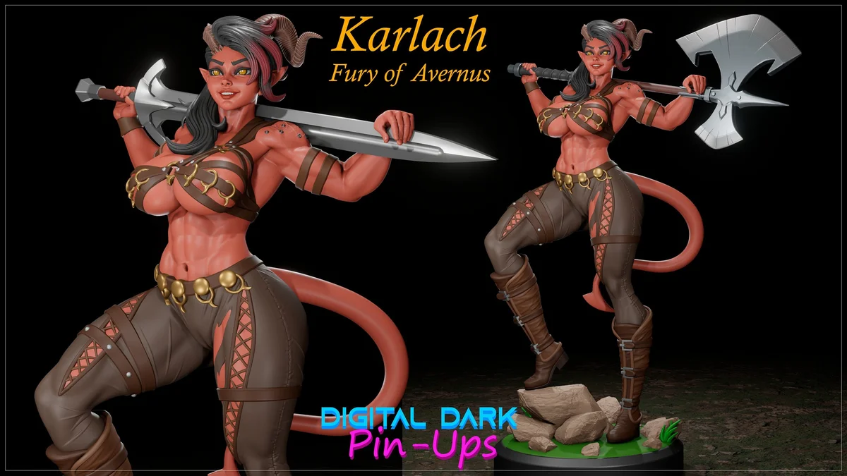 Karlach | Fan Art | 3D Printed Resin Model Garage Kit | *Un-Painted* | Digital Dark