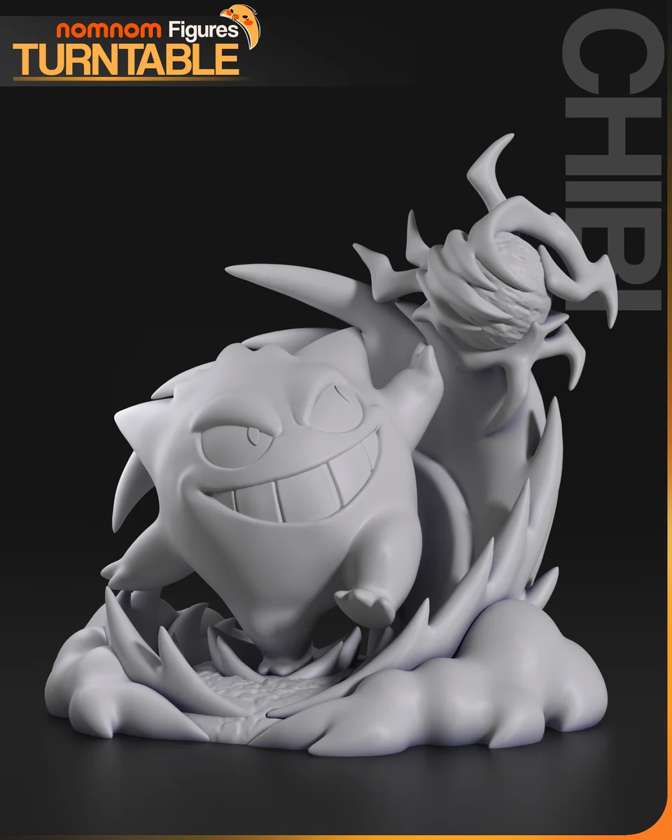 Chibi Gengar | Fan Art | 3D Printed Resin Model Garage Kit | *Un-Painted* | Nomnom 7