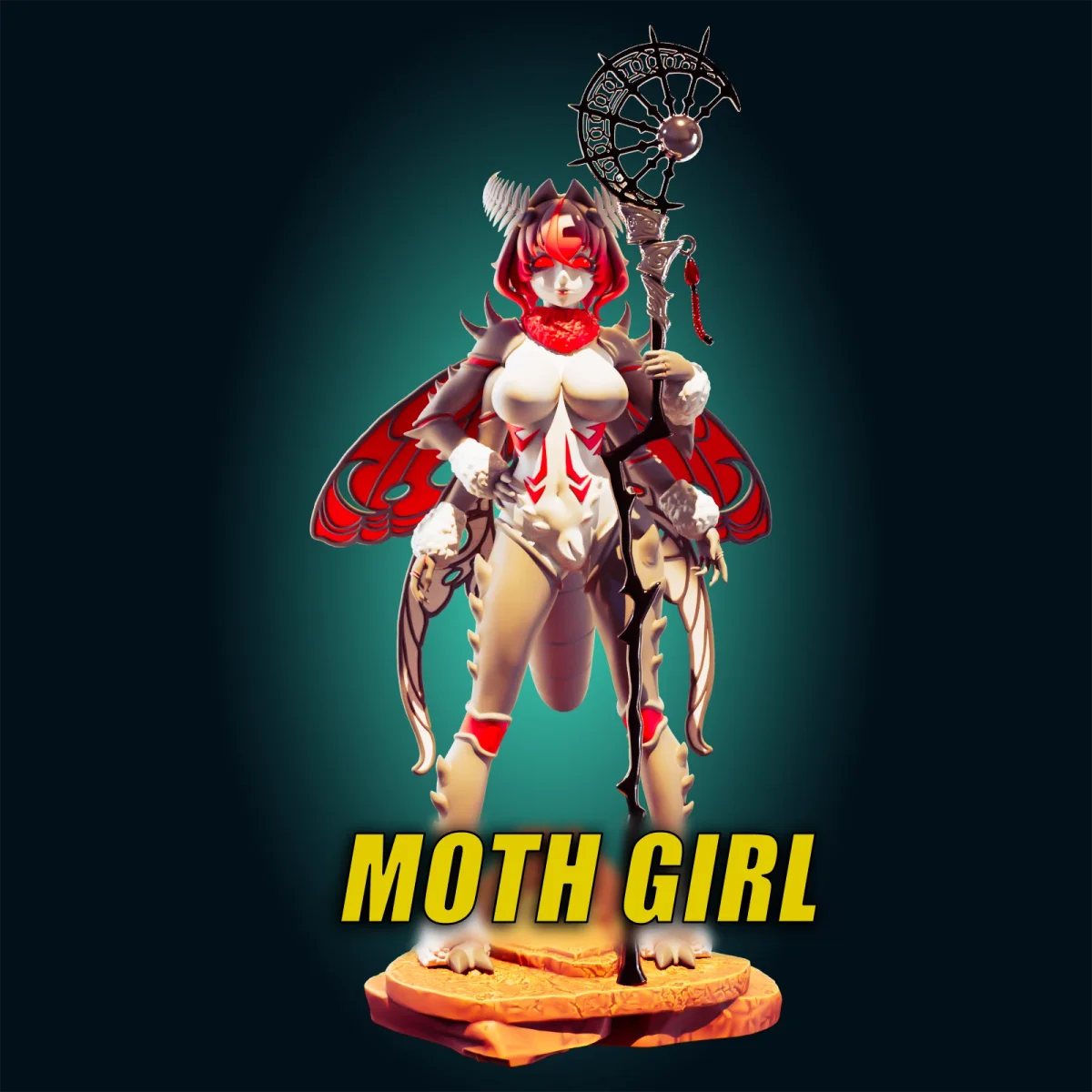 Moth Girl | Fan Art | 3D Printed Resin Model Garage Kit | *Un-Painted* | Officer Rhu